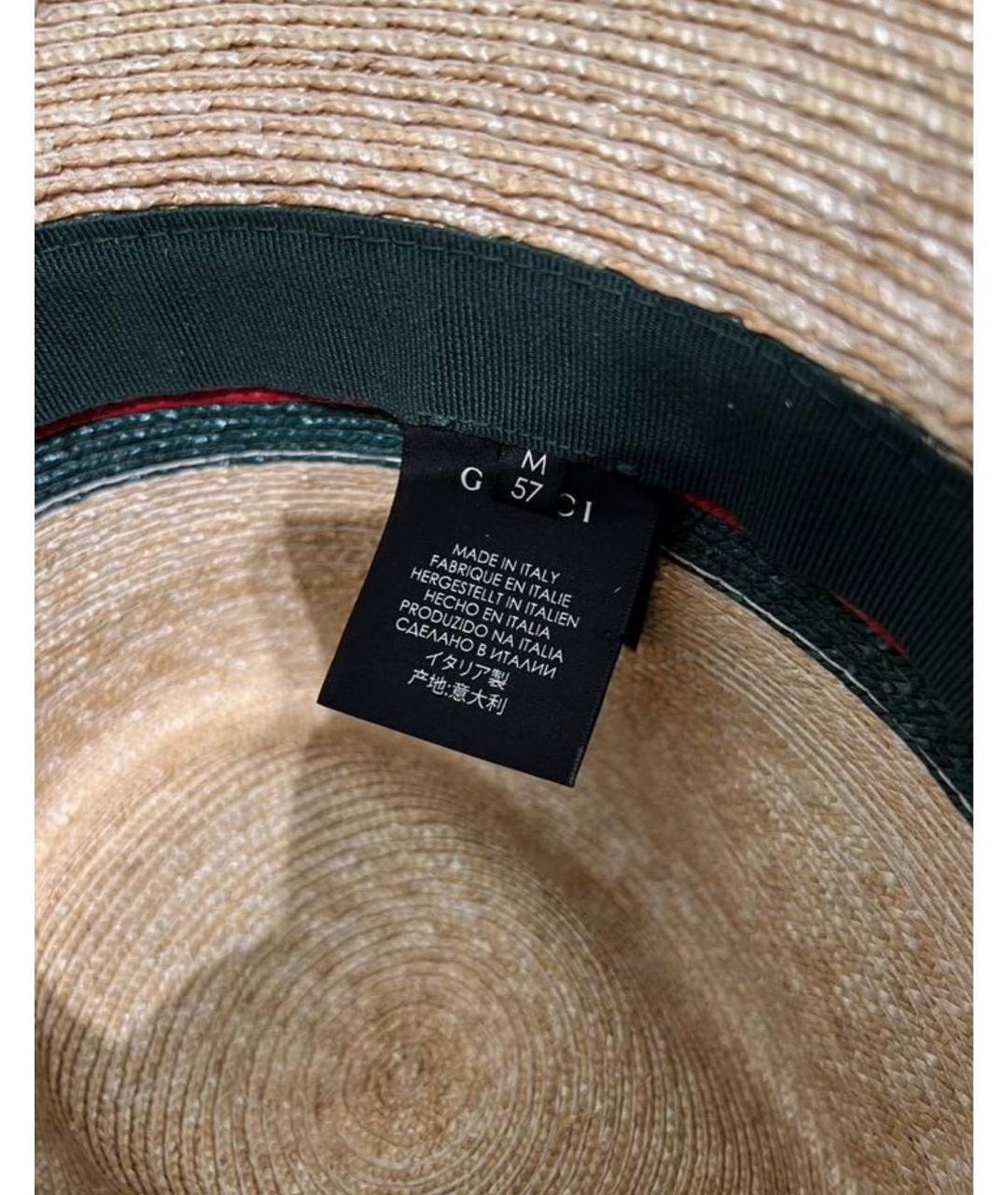 GUCCI Желтая соломенная шляпа, фото 5