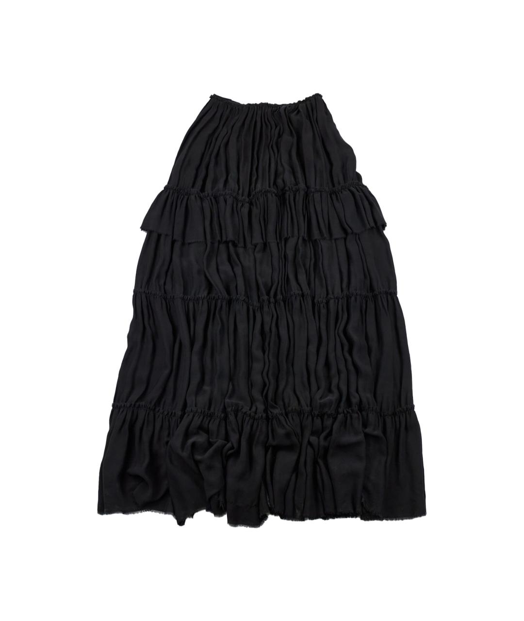 LANVIN Черная шелковая юбка миди, фото 1