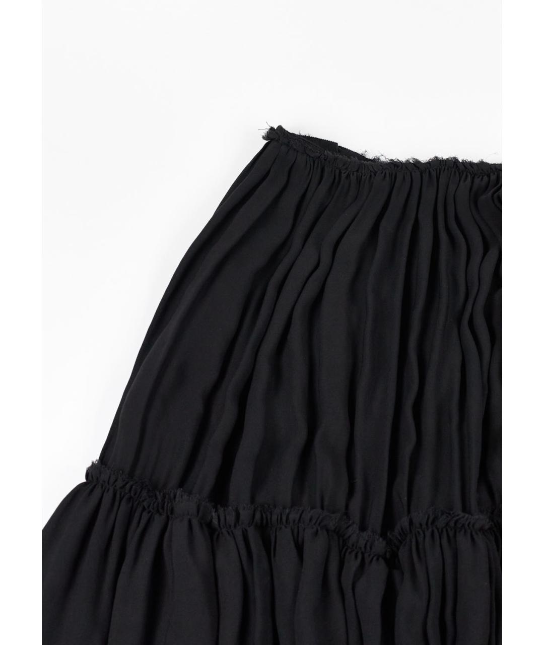LANVIN Черная шелковая юбка миди, фото 5