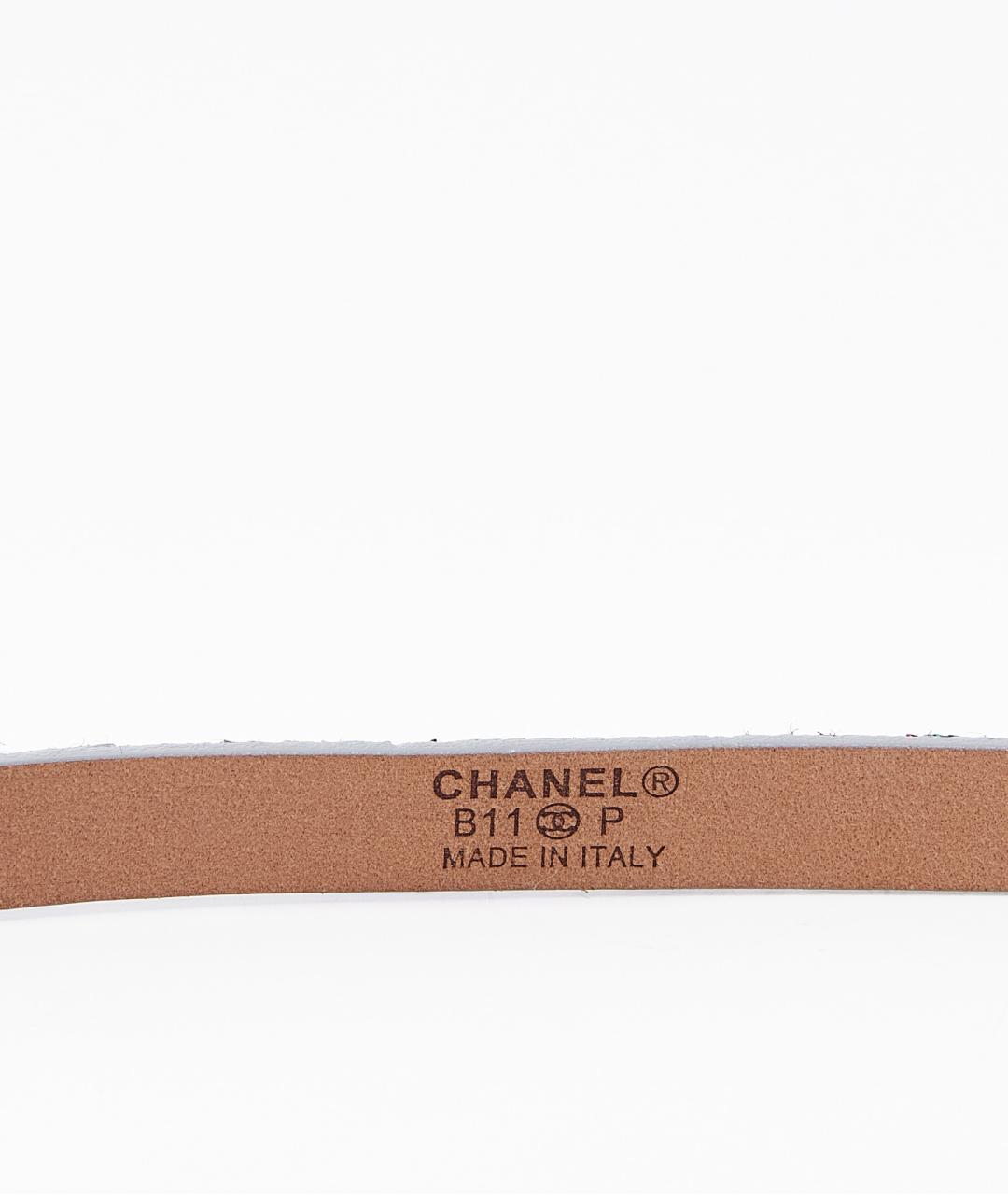 CHANEL Серебрянный кожаный ремень, фото 3