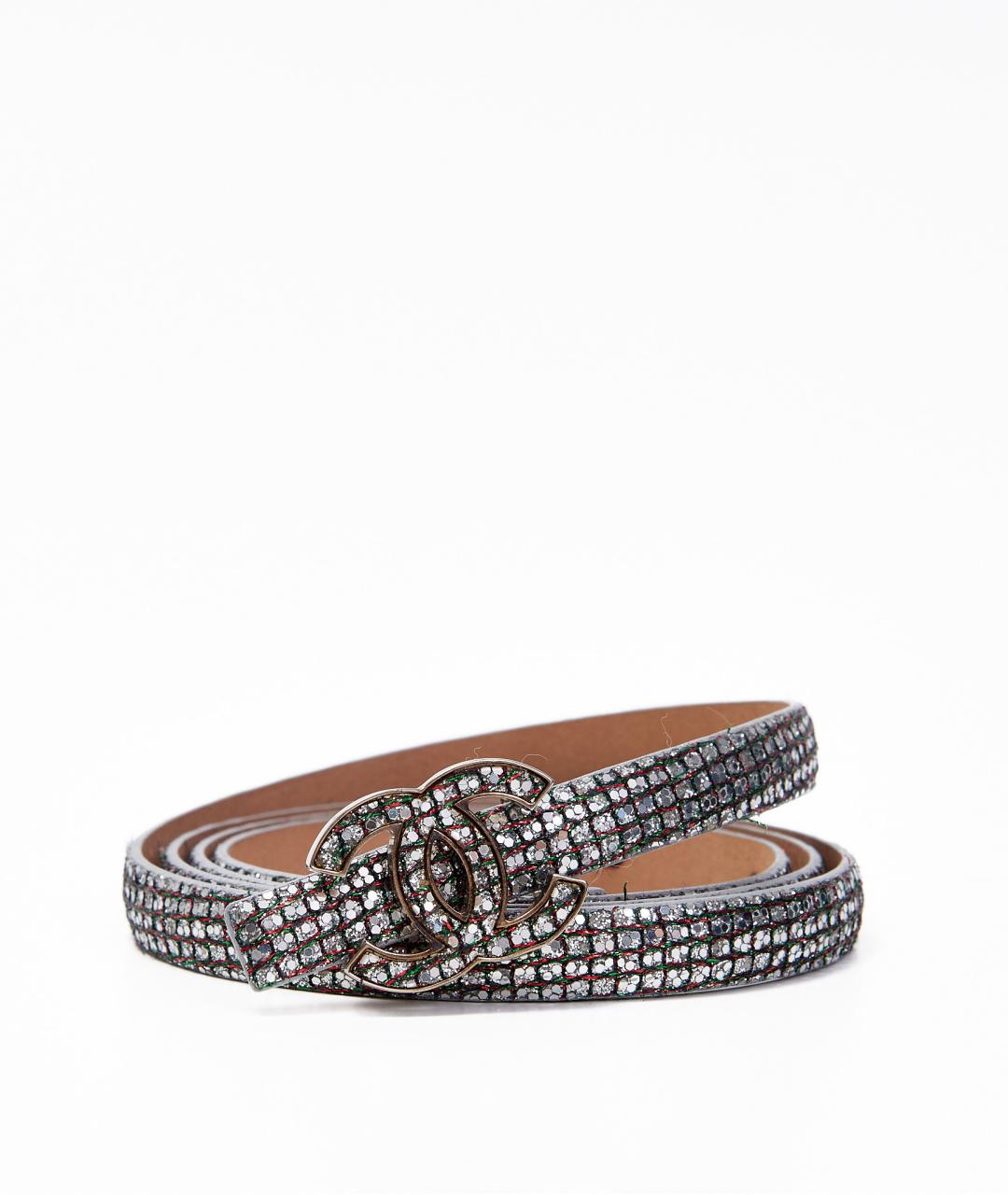 CHANEL Серебрянный кожаный ремень, фото 2