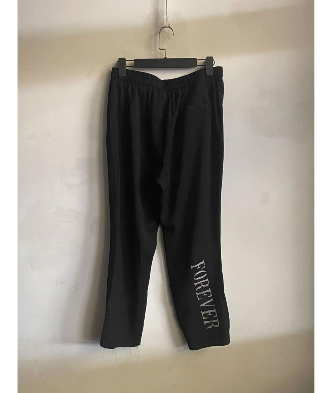 ANN DEMEULEMEESTER Черные вискозные брюки широкие, фото 8