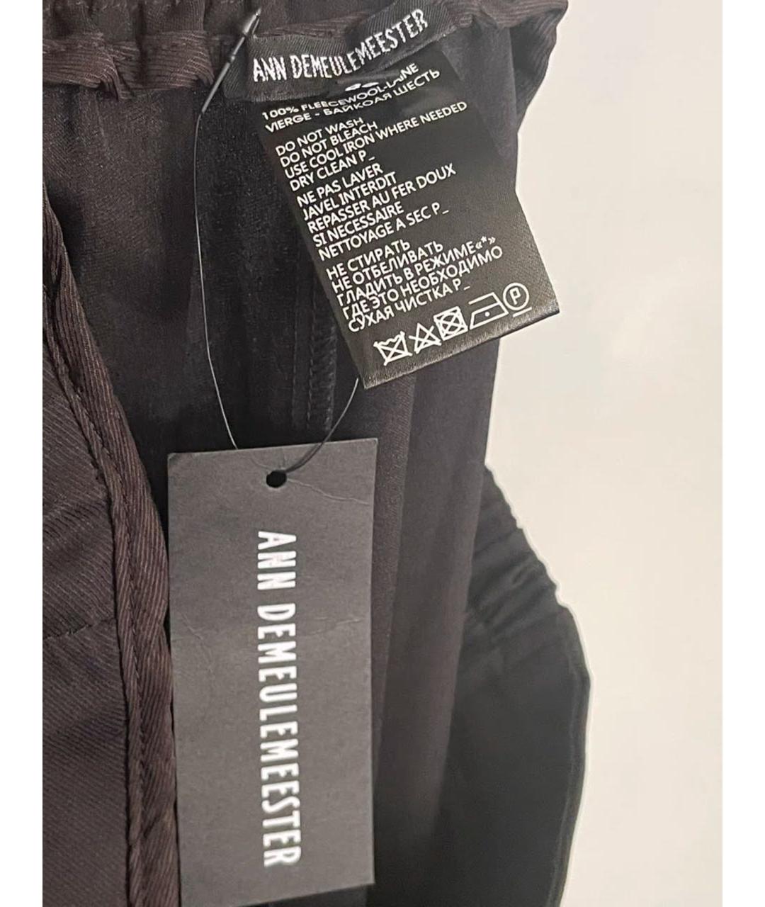 ANN DEMEULEMEESTER Черные вискозные брюки широкие, фото 7