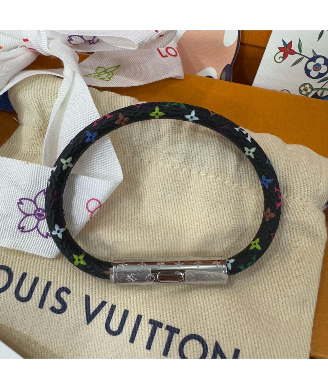 LOUIS VUITTON Черный латунный браслет, фото 4