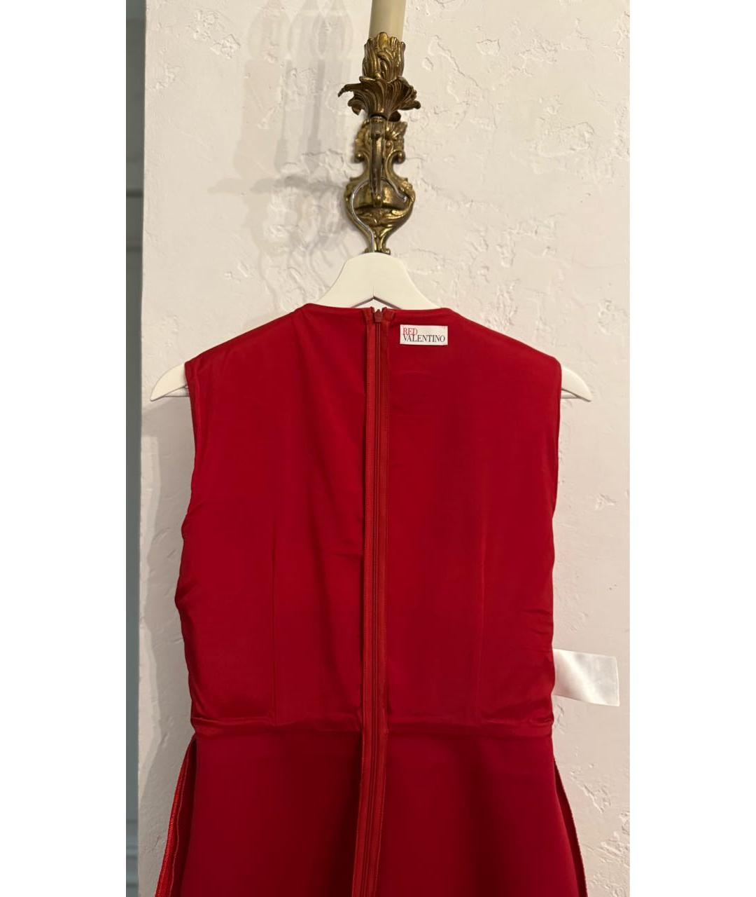 RED VALENTINO Красное полиэстеровое коктейльное платье, фото 3