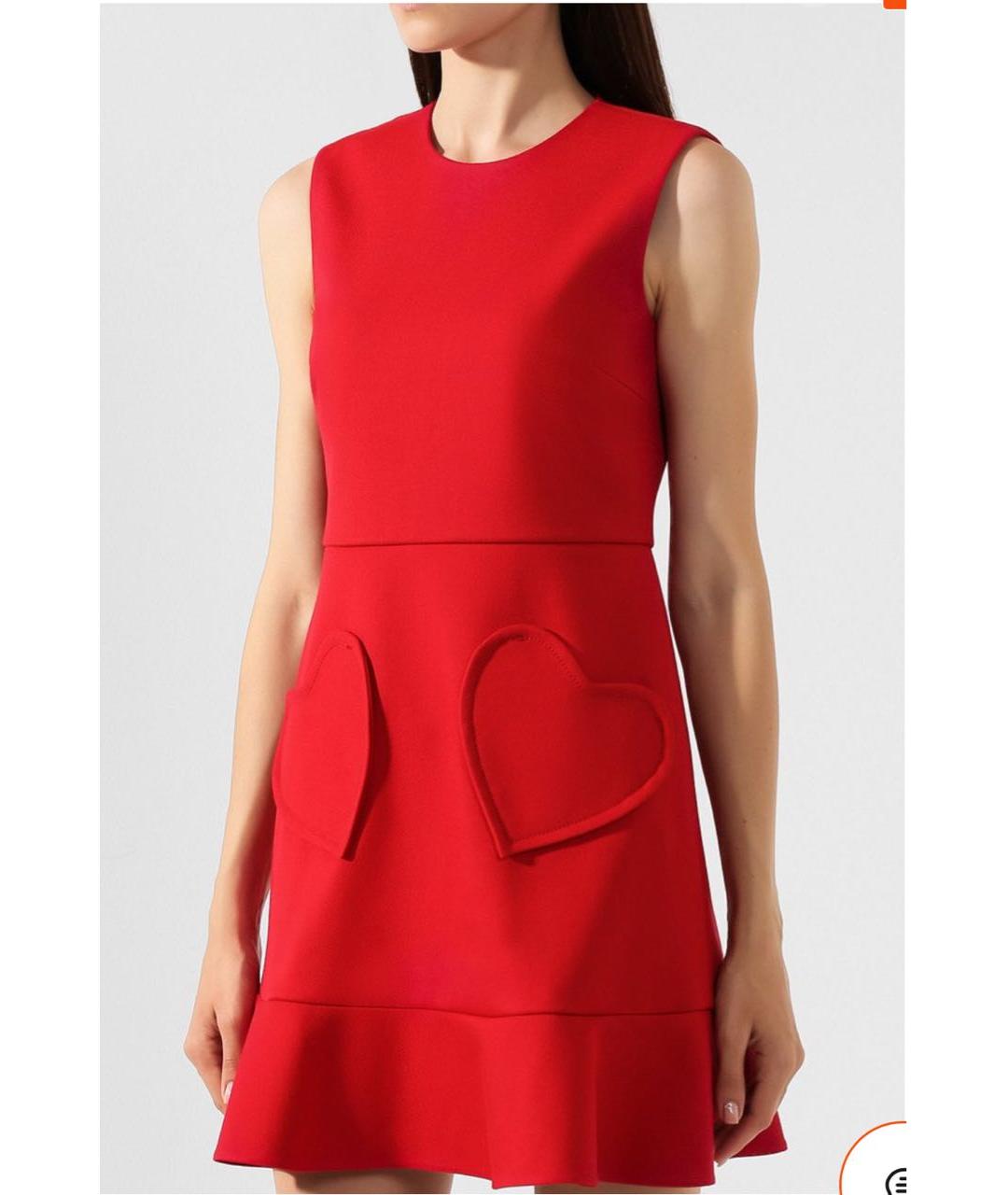 RED VALENTINO Красное полиэстеровое коктейльное платье, фото 7