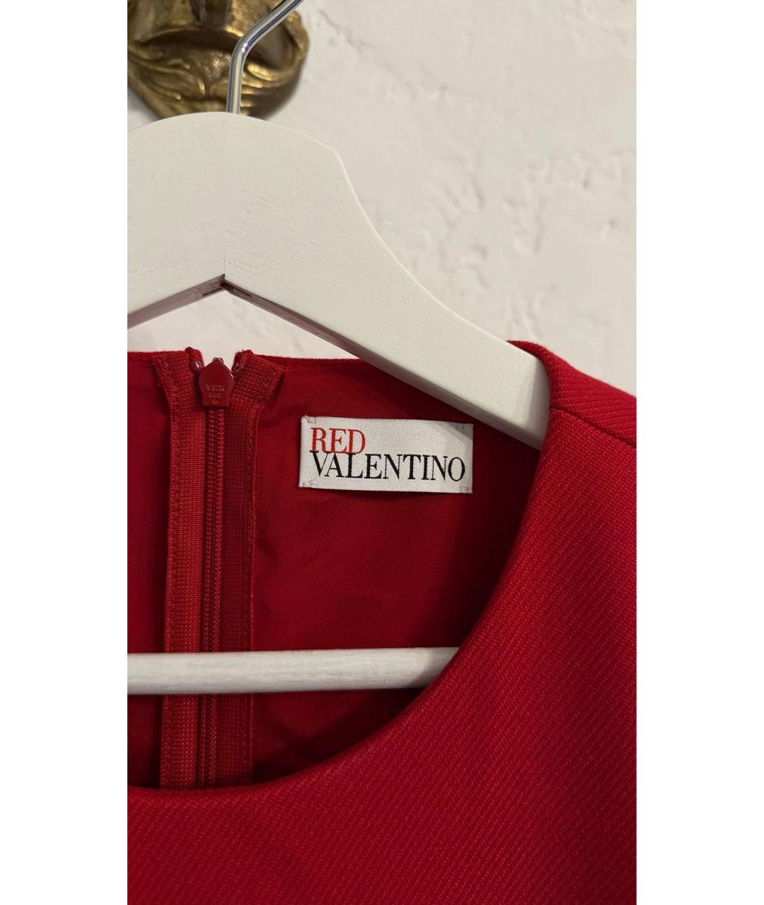 RED VALENTINO Красное полиэстеровое коктейльное платье, фото 5