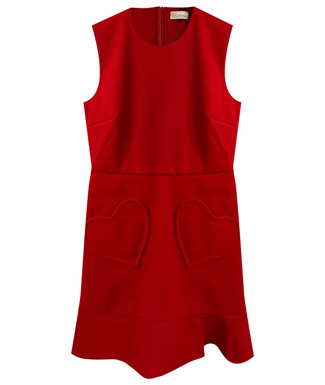 RED VALENTINO Красное полиэстеровое коктейльное платье, фото 1