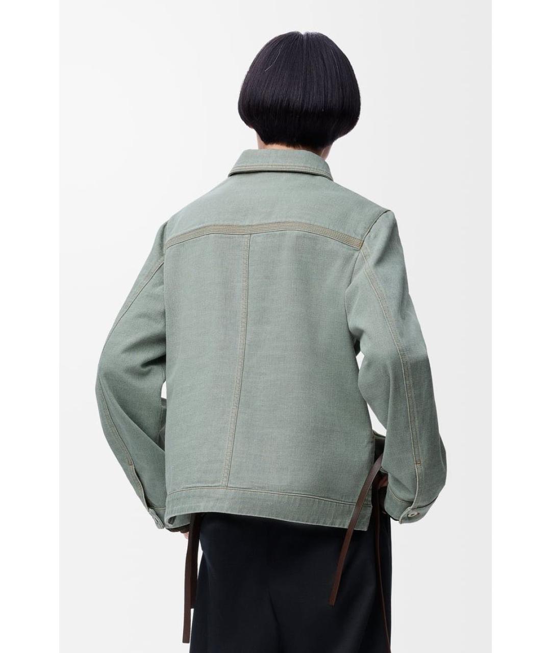 LOEWE Хаки хлопковая куртка, фото 4