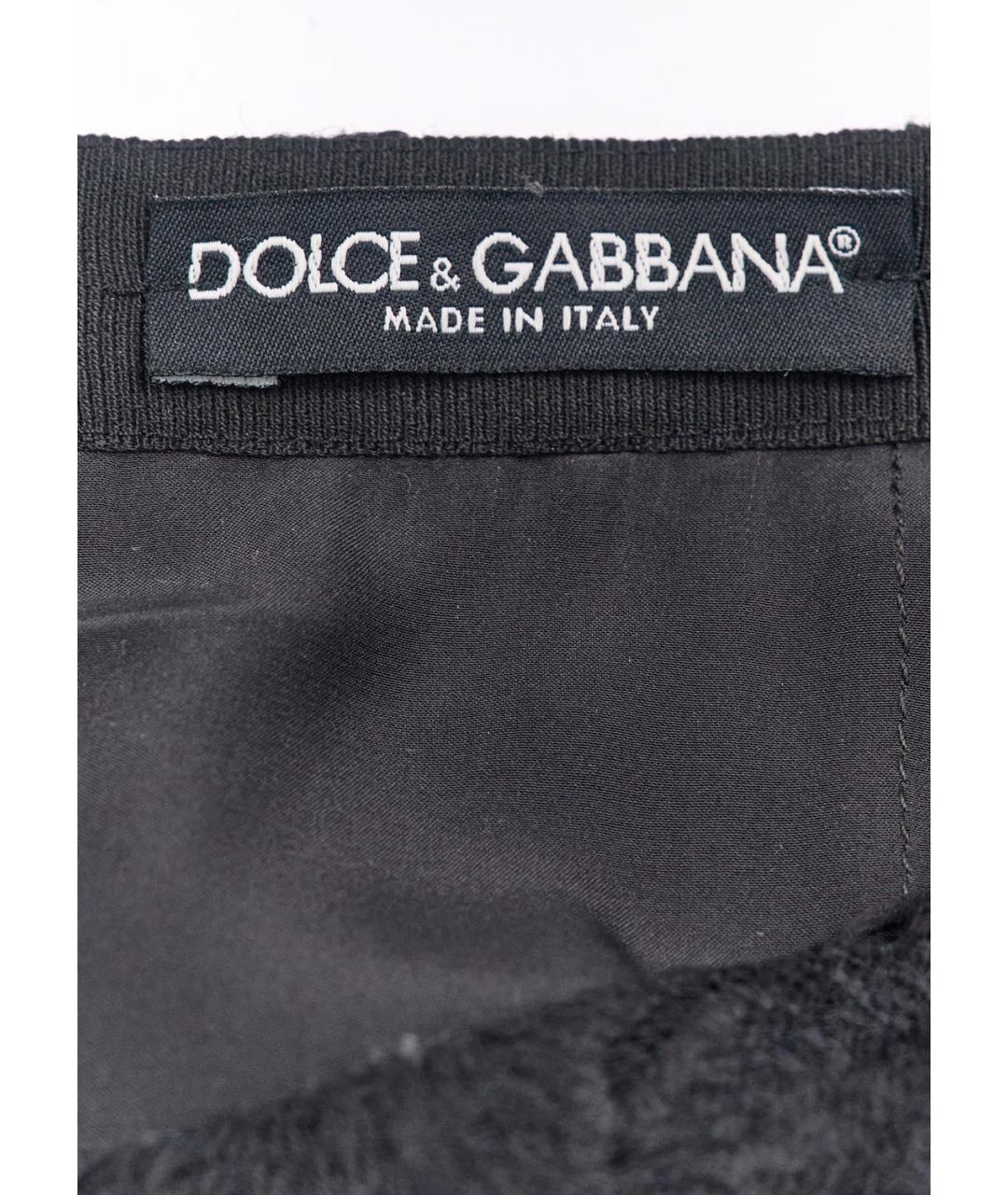 DOLCE&GABBANA Черная шерстяная юбка миди, фото 3
