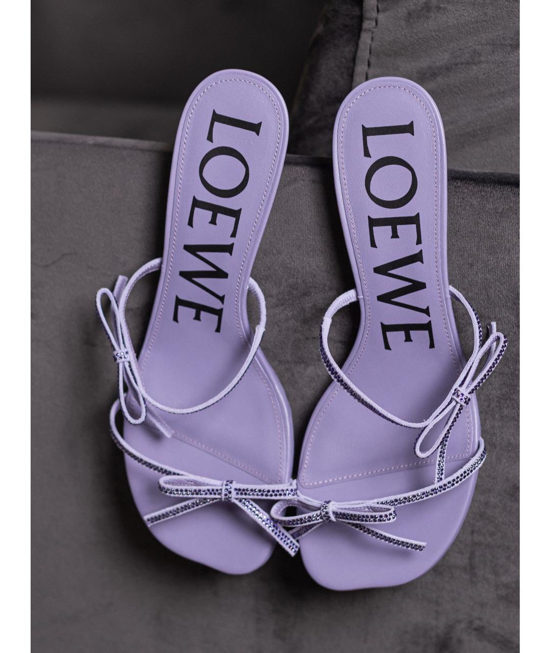 LOEWE Фиолетовые мюли, фото 3