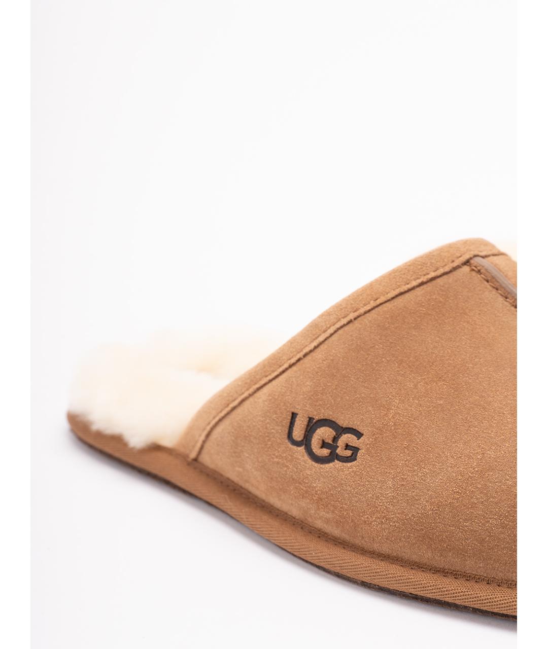 UGG AUSTRALIA Бежевые нубуковые шлепанцы, фото 5