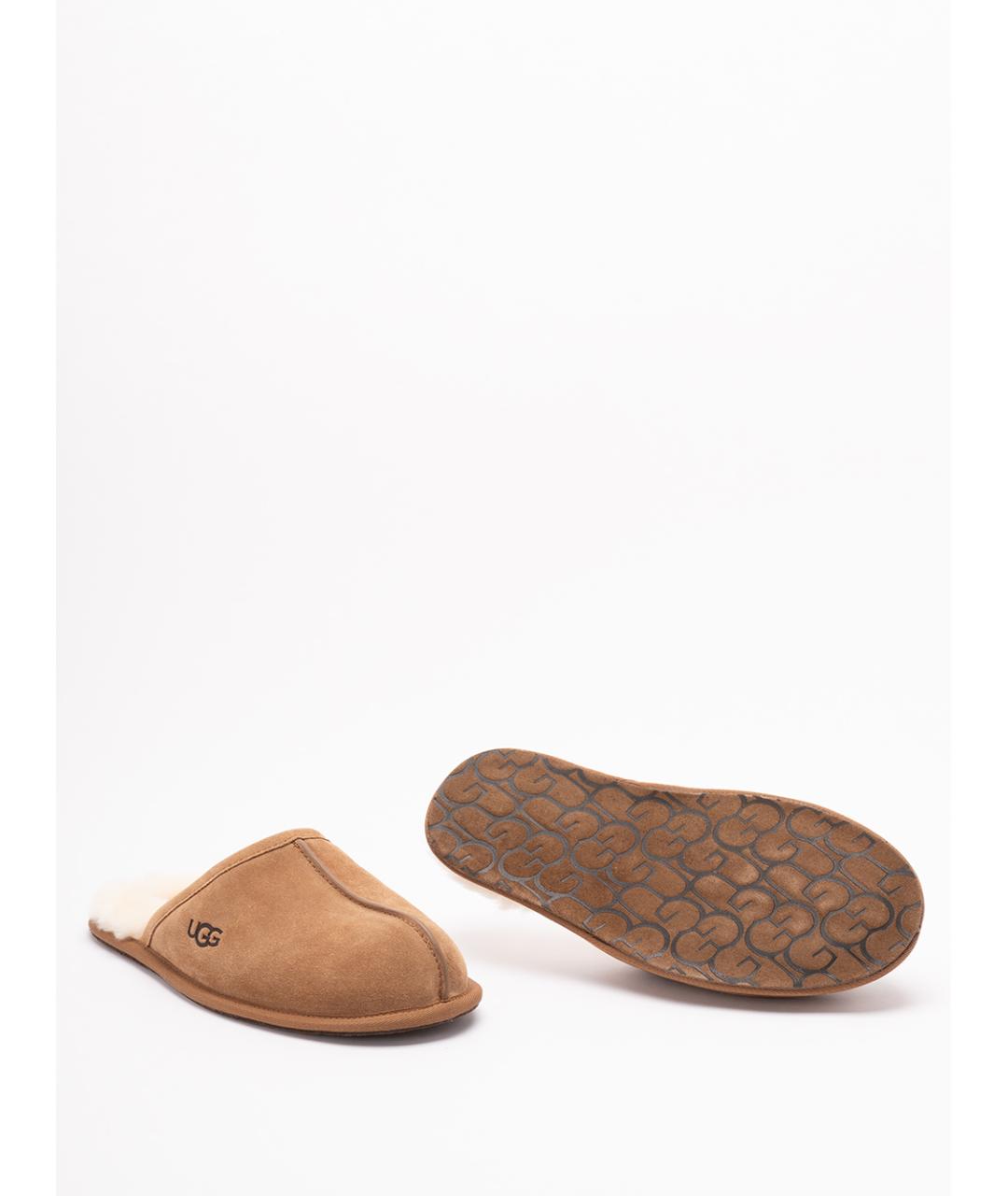 UGG AUSTRALIA Бежевые нубуковые шлепанцы, фото 4