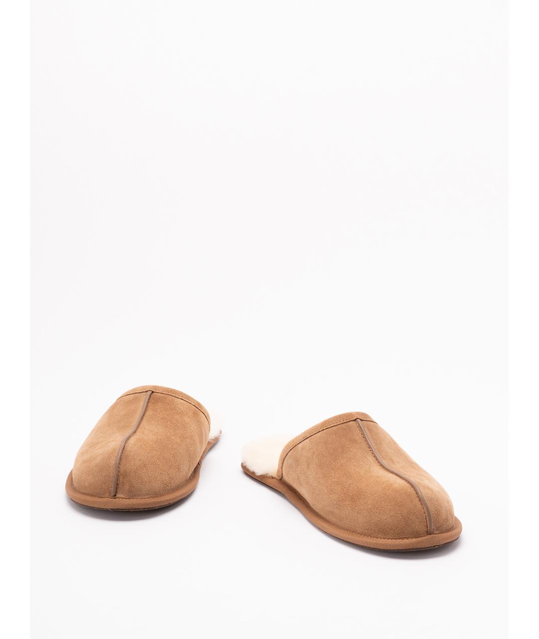 UGG AUSTRALIA Бежевые нубуковые шлепанцы, фото 2