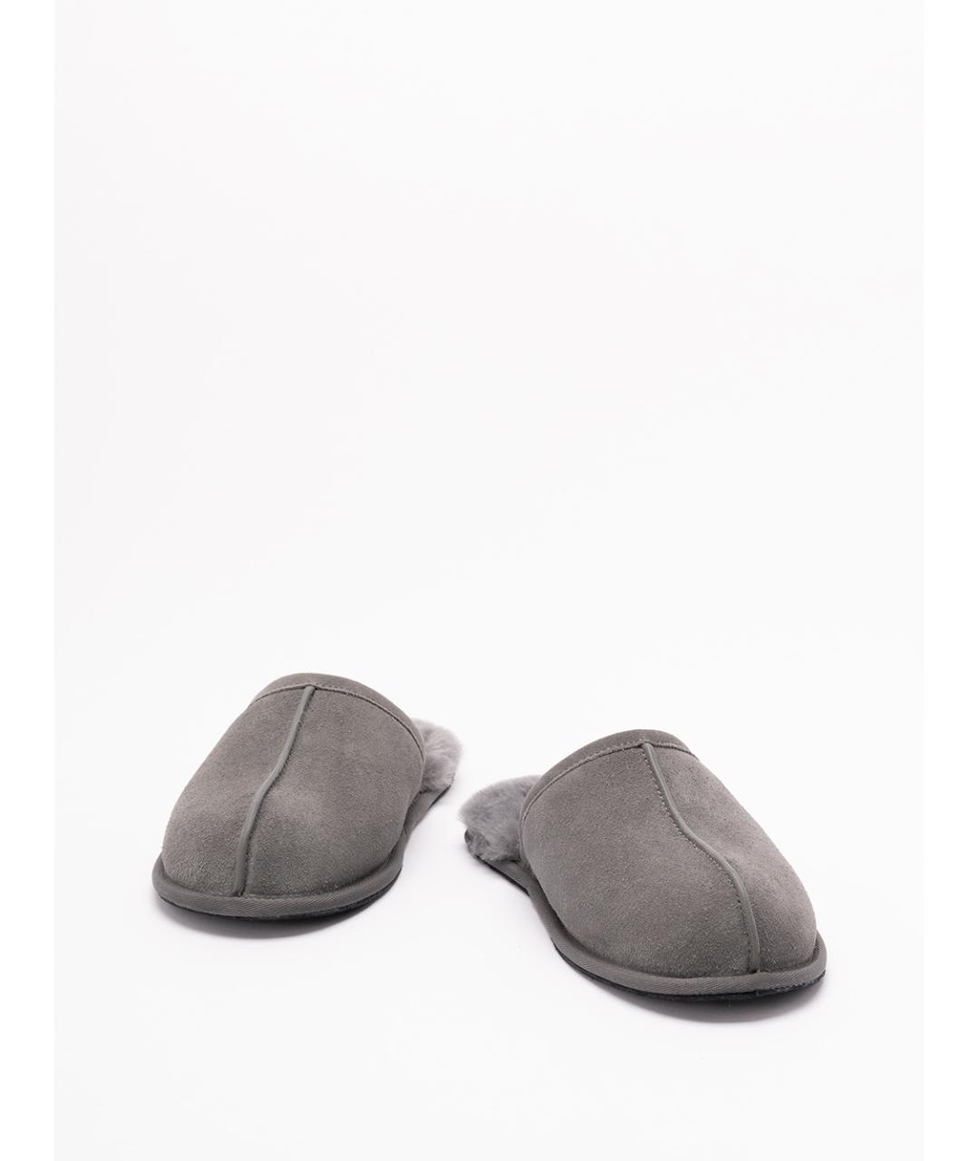 UGG AUSTRALIA Серые нубуковые шлепанцы, фото 2