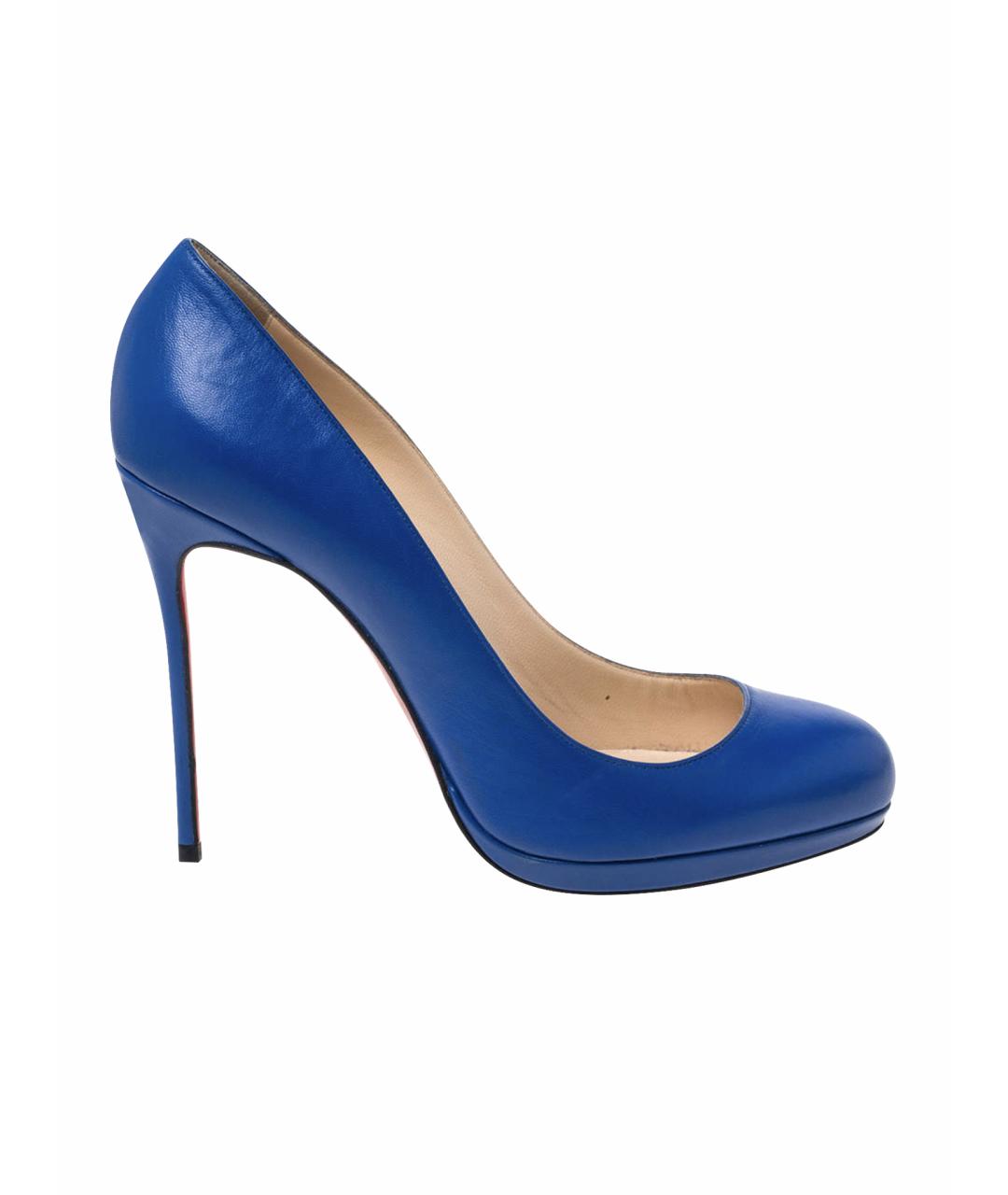 CHRISTIAN LOUBOUTIN Синие кожаные туфли, фото 1