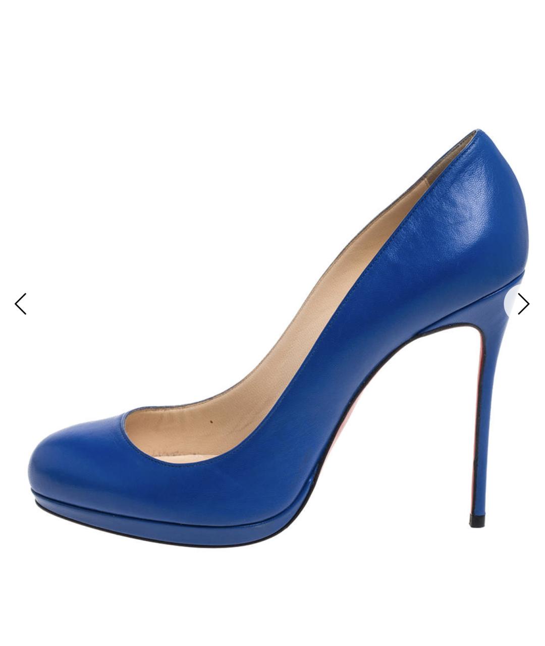 CHRISTIAN LOUBOUTIN Синие кожаные туфли, фото 7