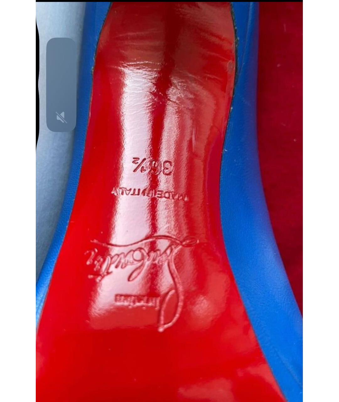 CHRISTIAN LOUBOUTIN Синие кожаные туфли, фото 3