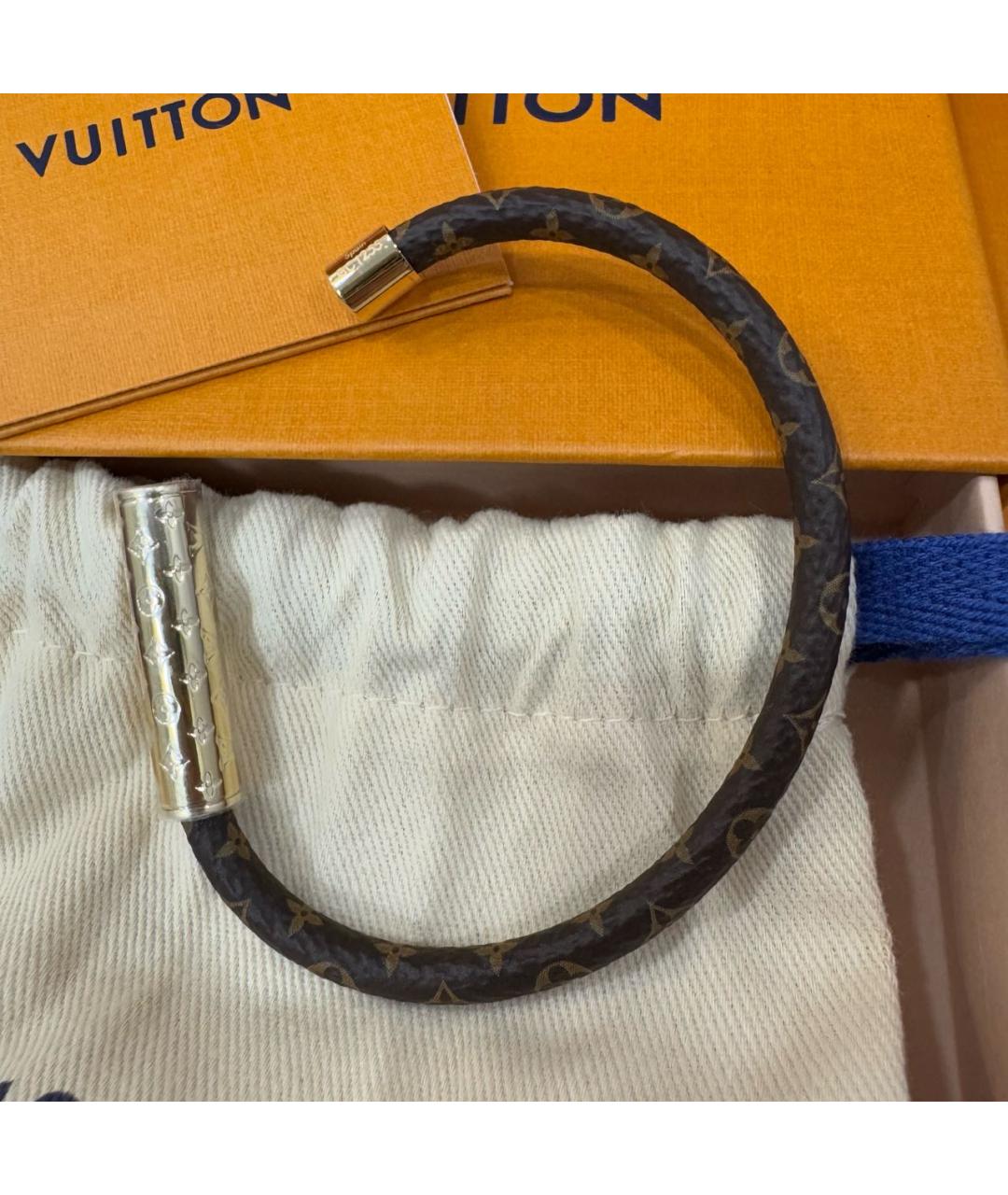 LOUIS VUITTON Коричневый латунный браслет, фото 4