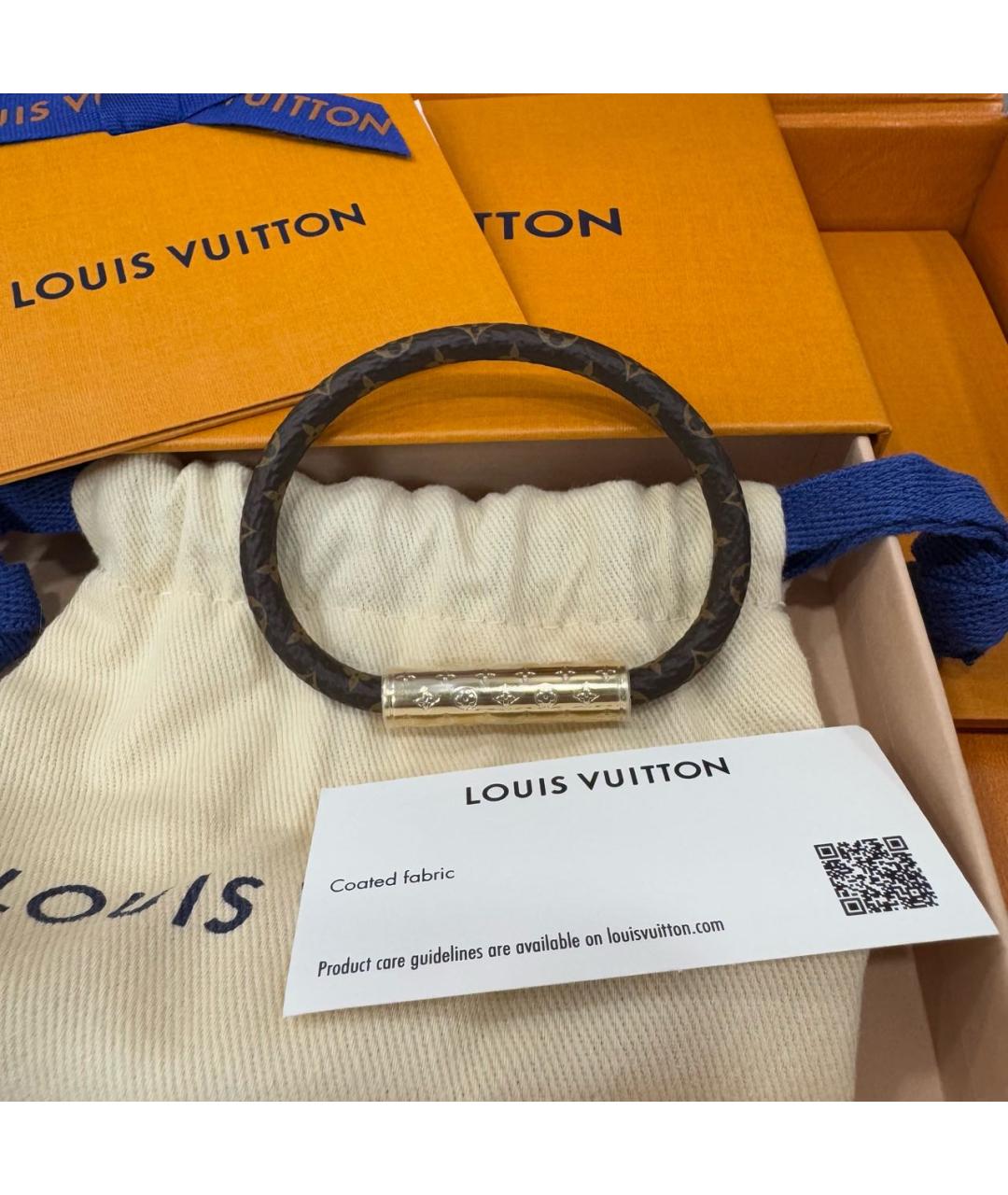 LOUIS VUITTON Коричневый латунный браслет, фото 2