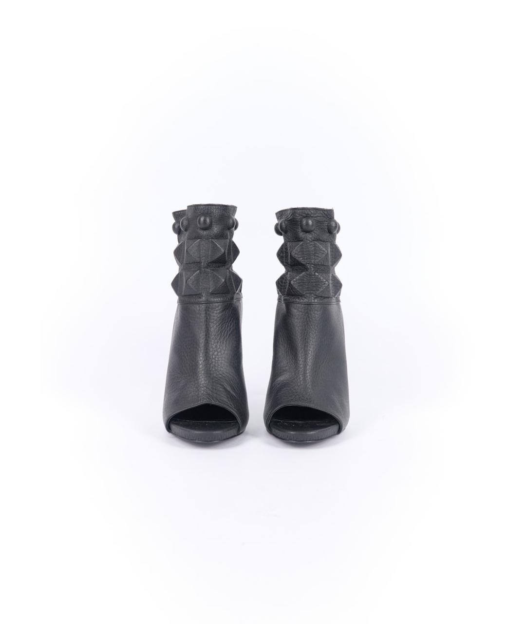 PHILIPP PLEIN Черные кожаные ботильоны, фото 2