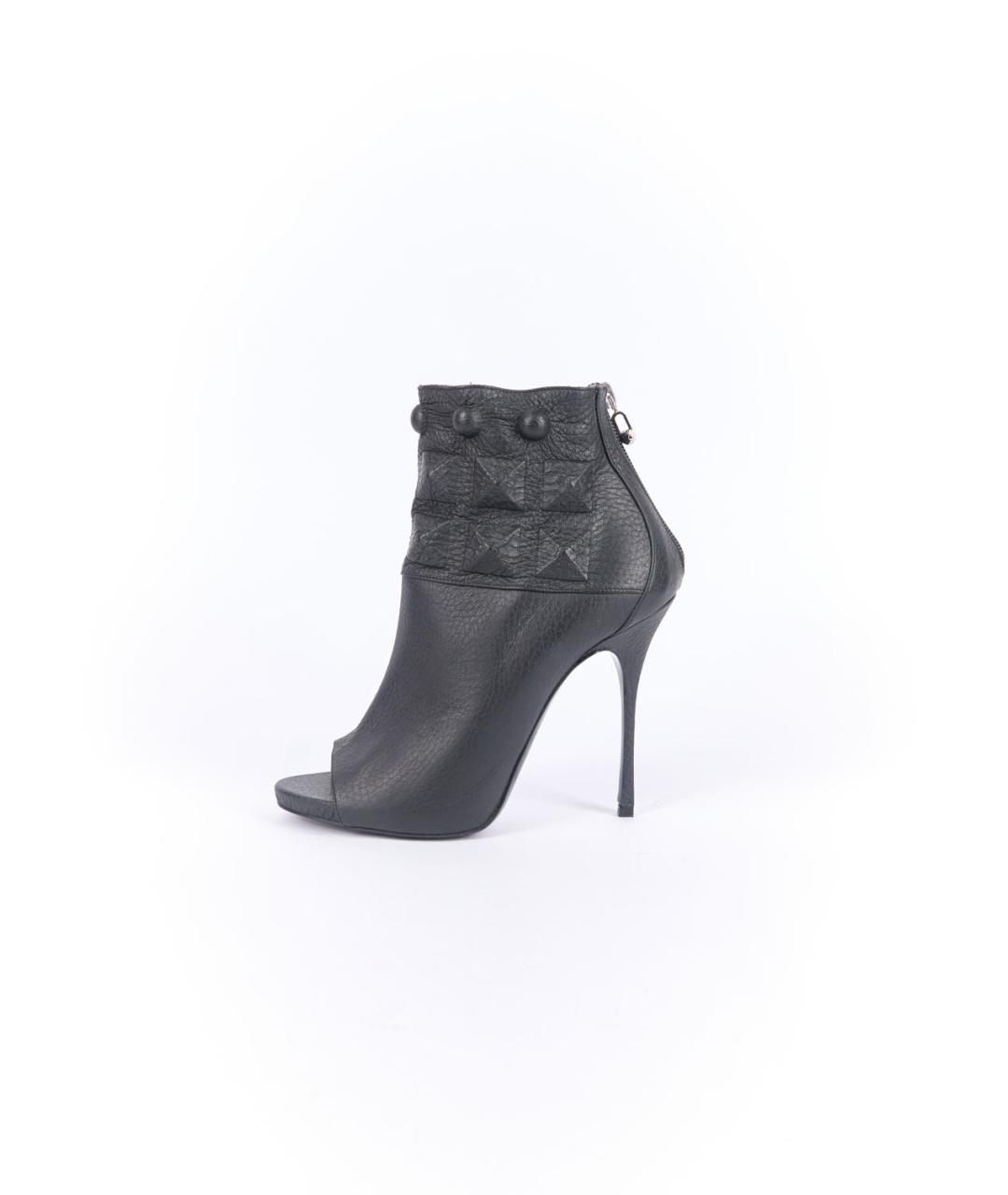 PHILIPP PLEIN Черные кожаные ботильоны, фото 6