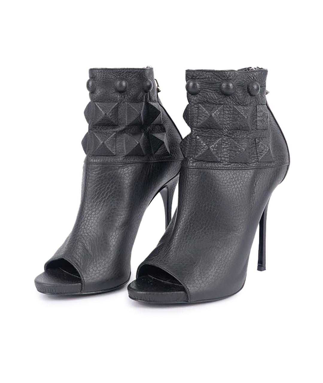 PHILIPP PLEIN Черные кожаные ботильоны, фото 3