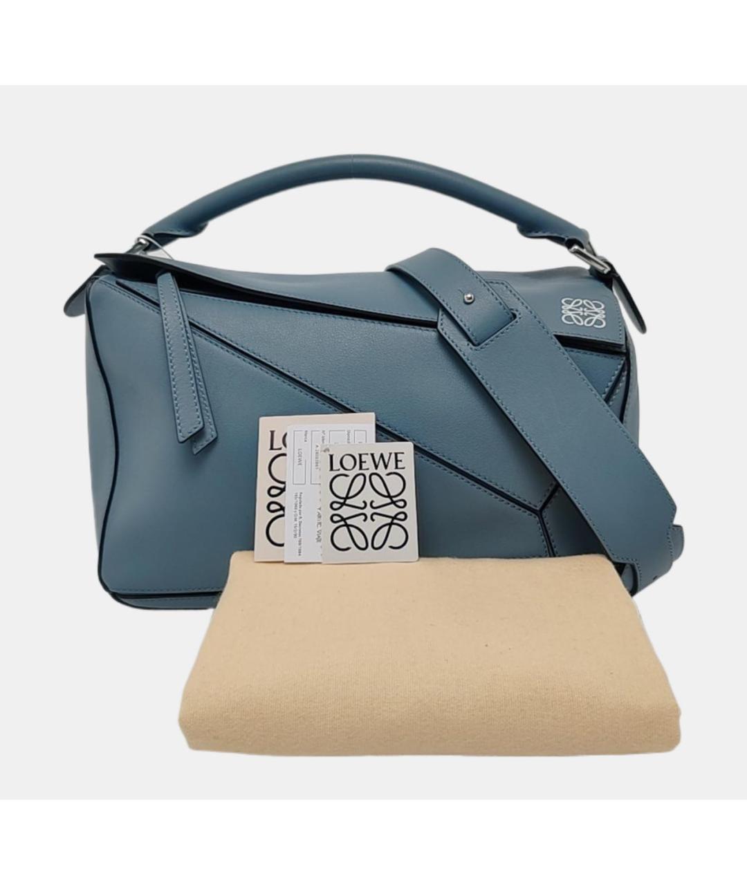 LOEWE Голубая кожаная сумка через плечо, фото 7