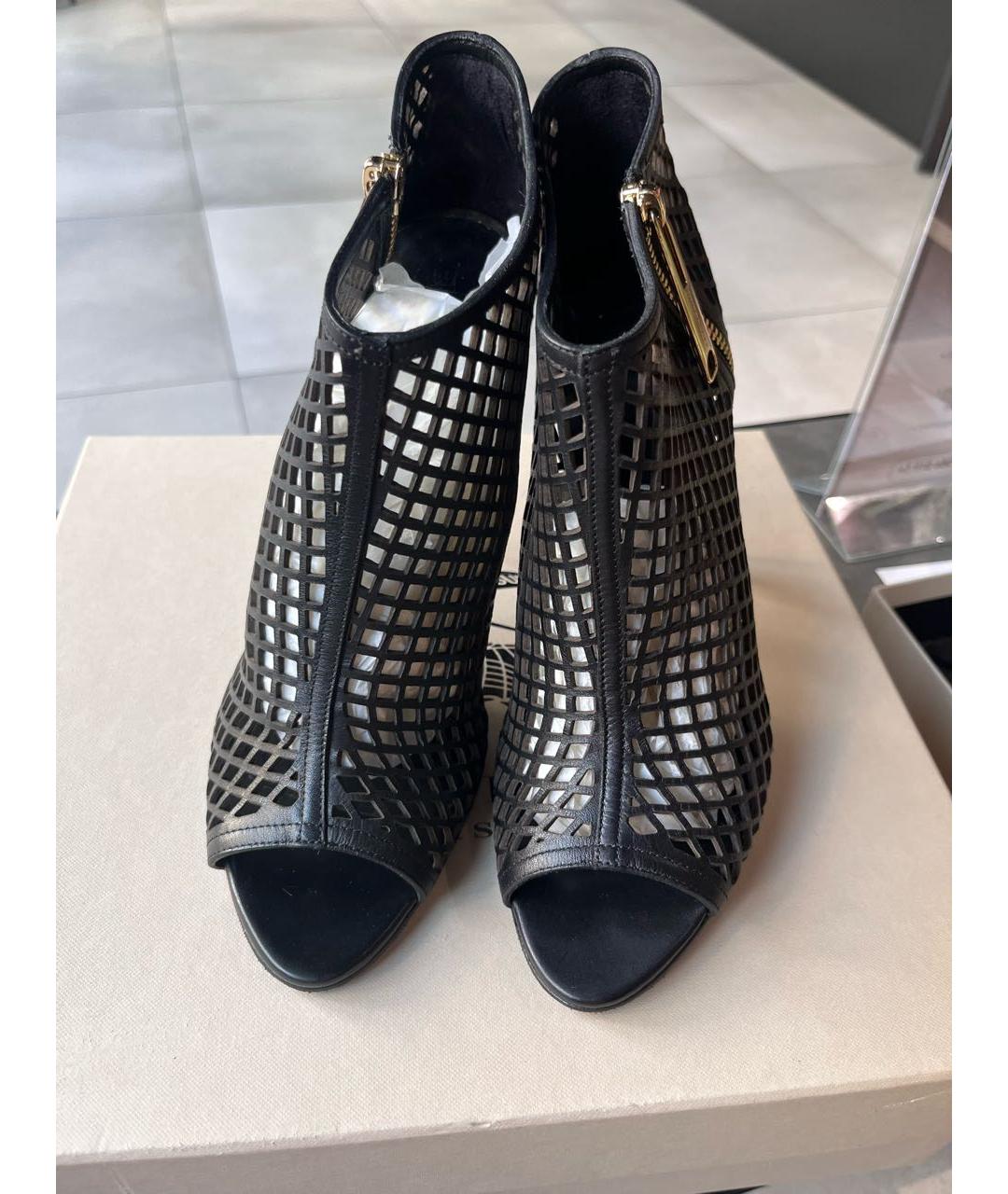 BURBERRY Черные кожаные босоножки, фото 3