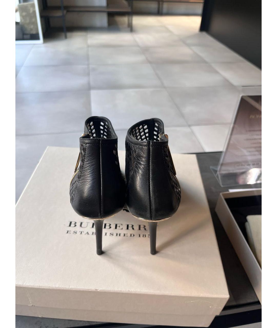 BURBERRY Черные кожаные босоножки, фото 4