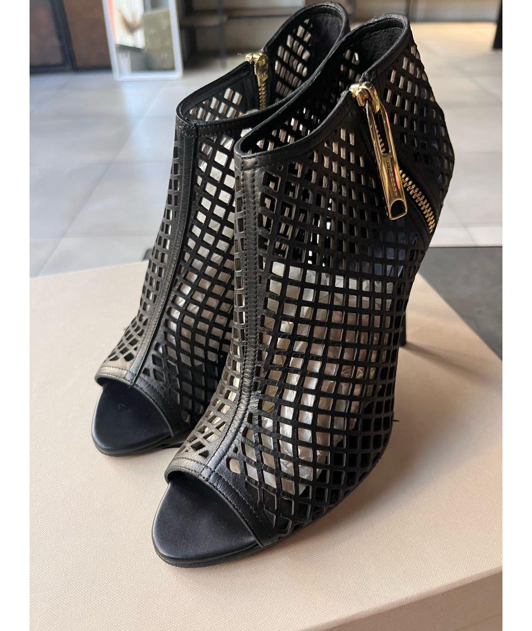 BURBERRY Черные кожаные босоножки, фото 2