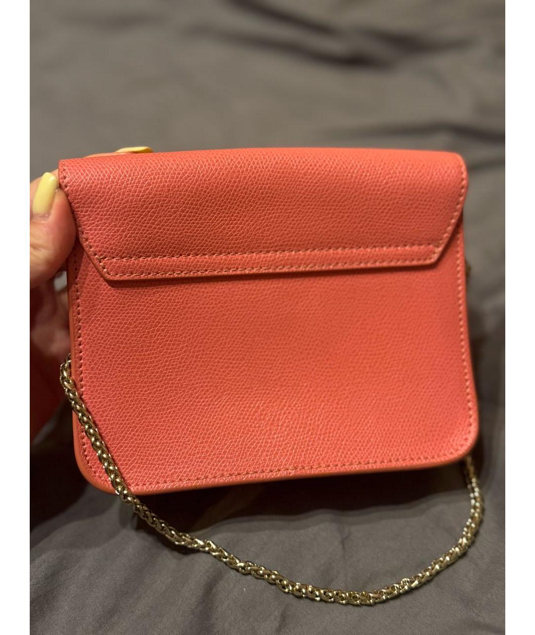 FURLA Коралловая кожаная сумка через плечо, фото 2