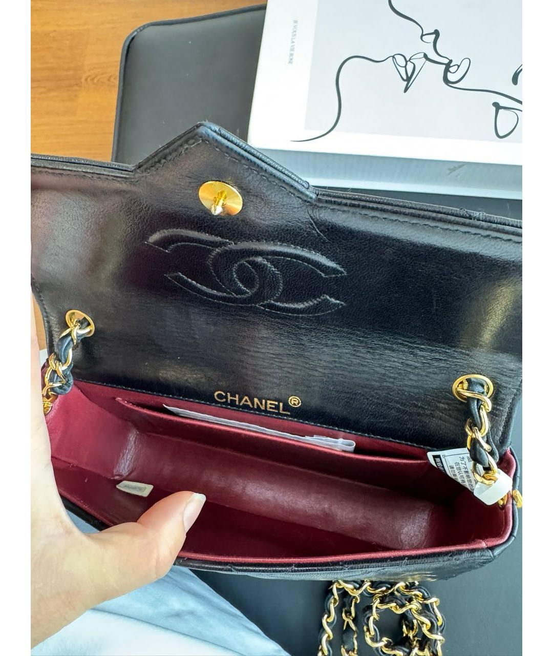 CHANEL Черная кожаная сумка через плечо, фото 4