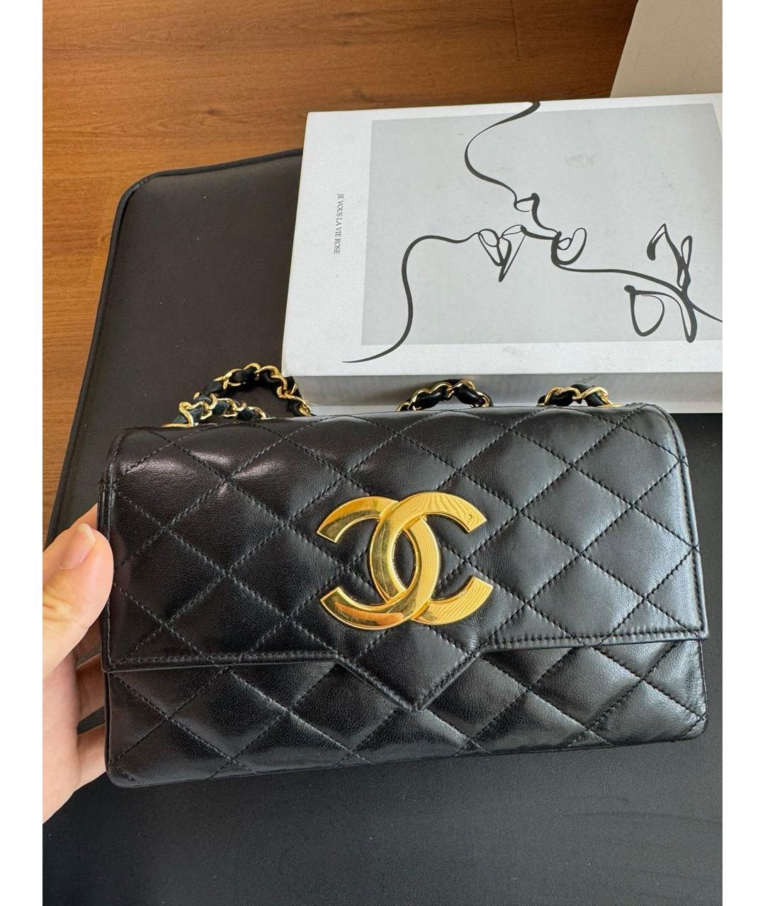 CHANEL Черная кожаная сумка через плечо, фото 2