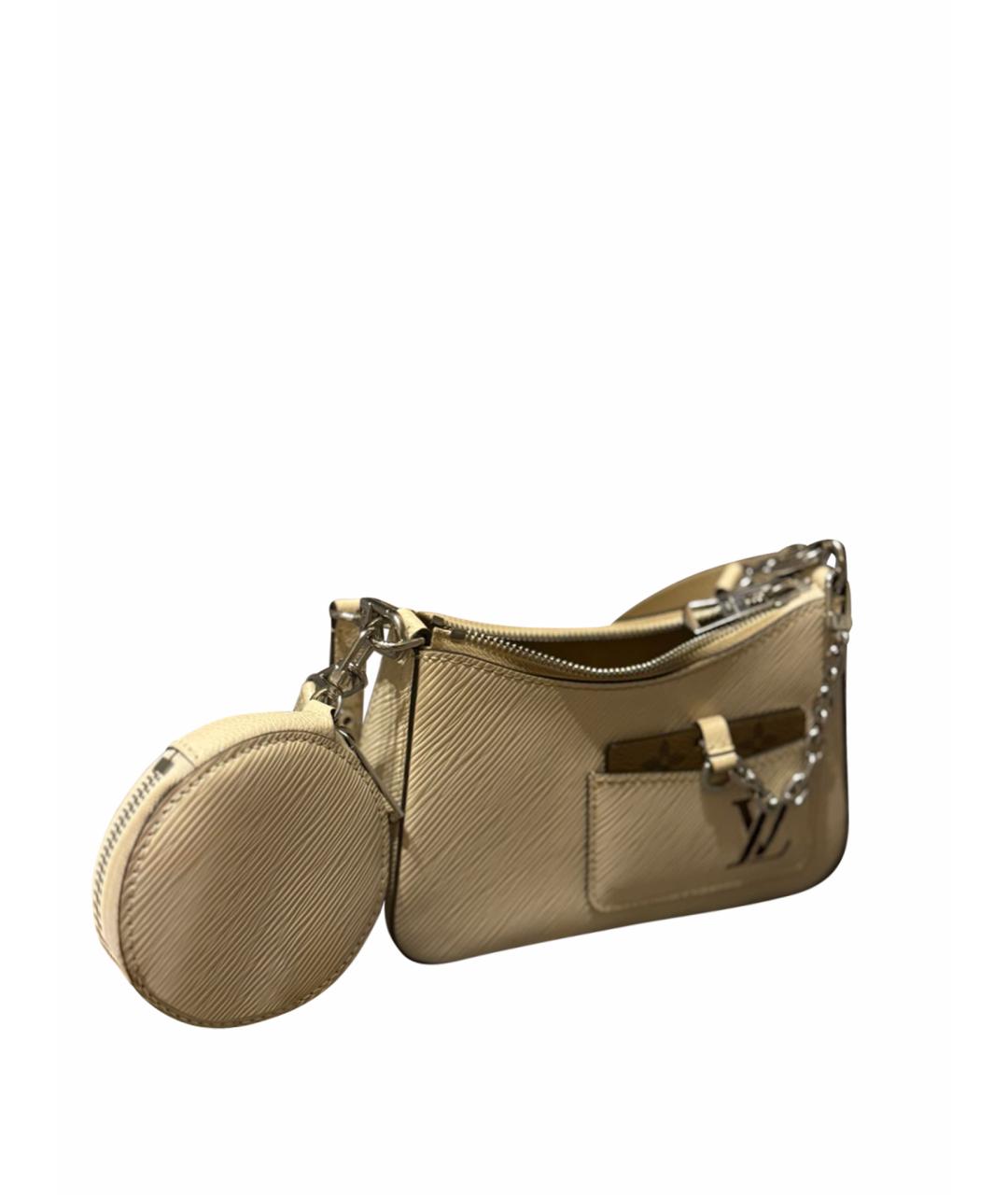 LOUIS VUITTON Бежевая кожаная сумка с короткими ручками, фото 1