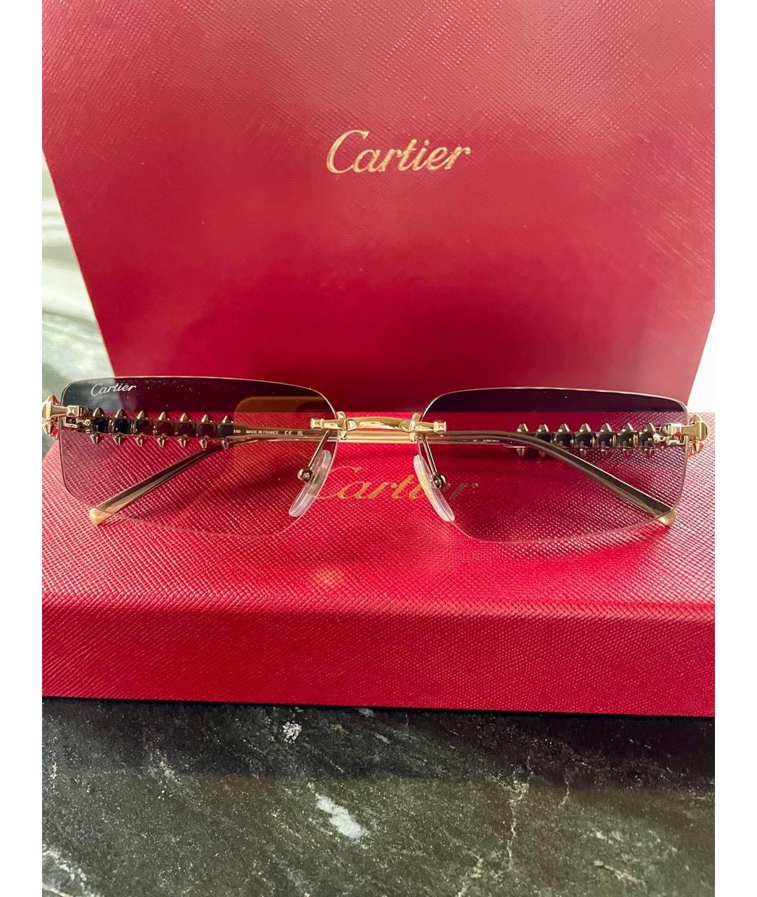CARTIER Серые металлические солнцезащитные очки, фото 5