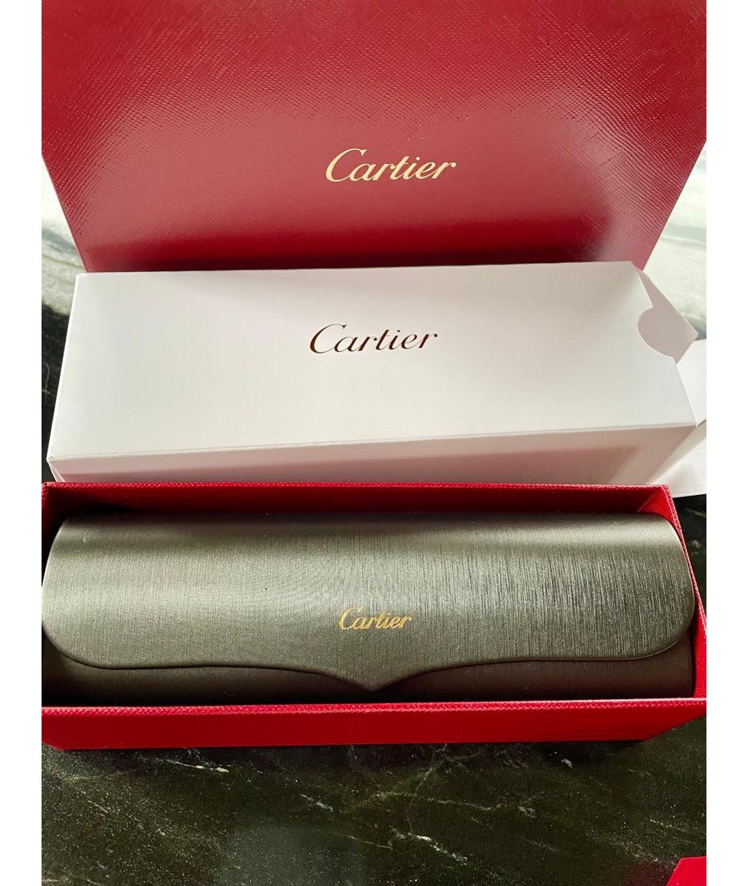 CARTIER Серые металлические солнцезащитные очки, фото 4