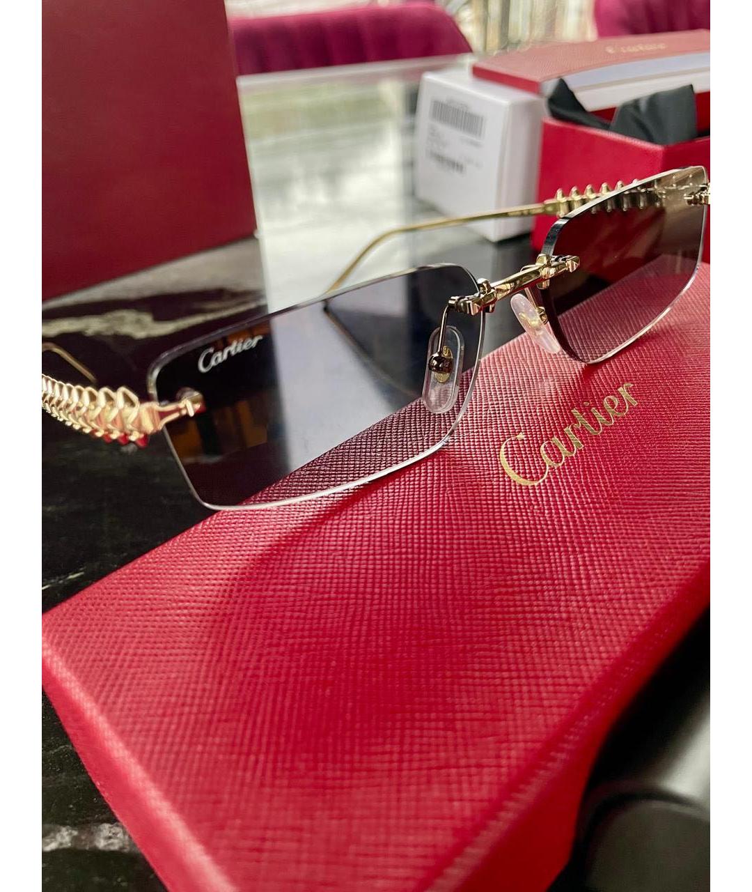 CARTIER Серые металлические солнцезащитные очки, фото 2