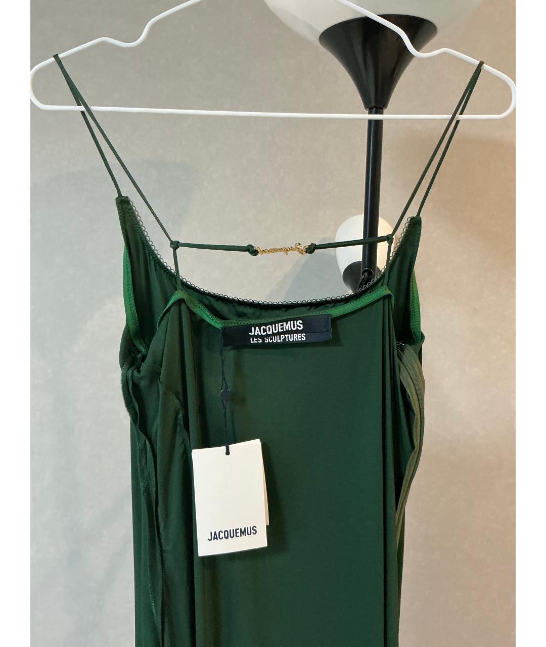 JACQUEMUS Зеленые вискозное коктейльное платье, фото 3