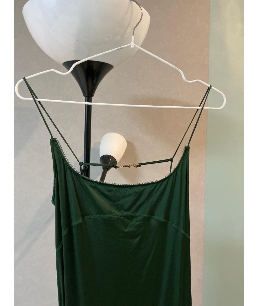 JACQUEMUS Зеленые вискозное коктейльное платье, фото 6