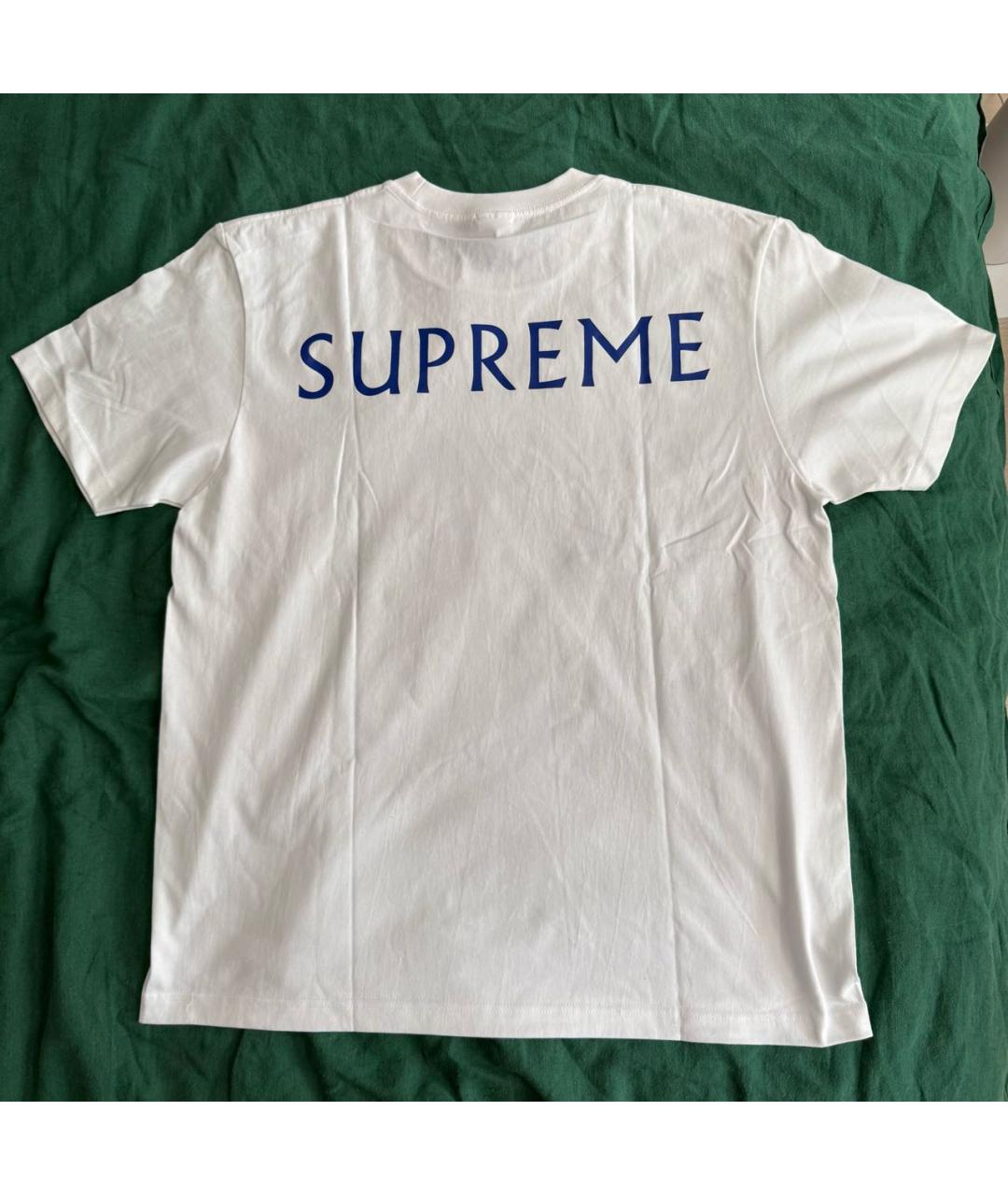 SUPREME Белая хлопковая футболка, фото 2