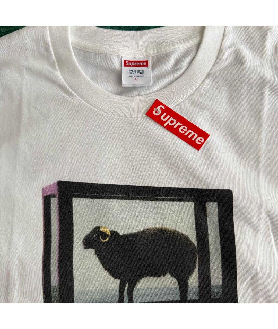SUPREME Белая хлопковая футболка, фото 3