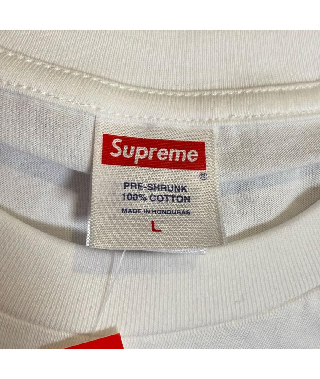 SUPREME Белая хлопковая футболка, фото 5
