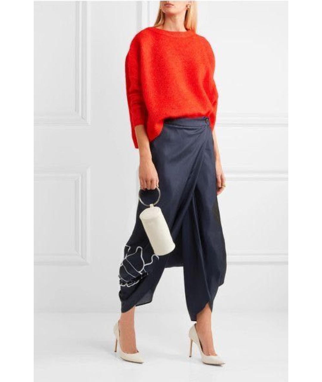 STELLA MCCARTNEY Темно-синие шелковые брюки широкие, фото 4