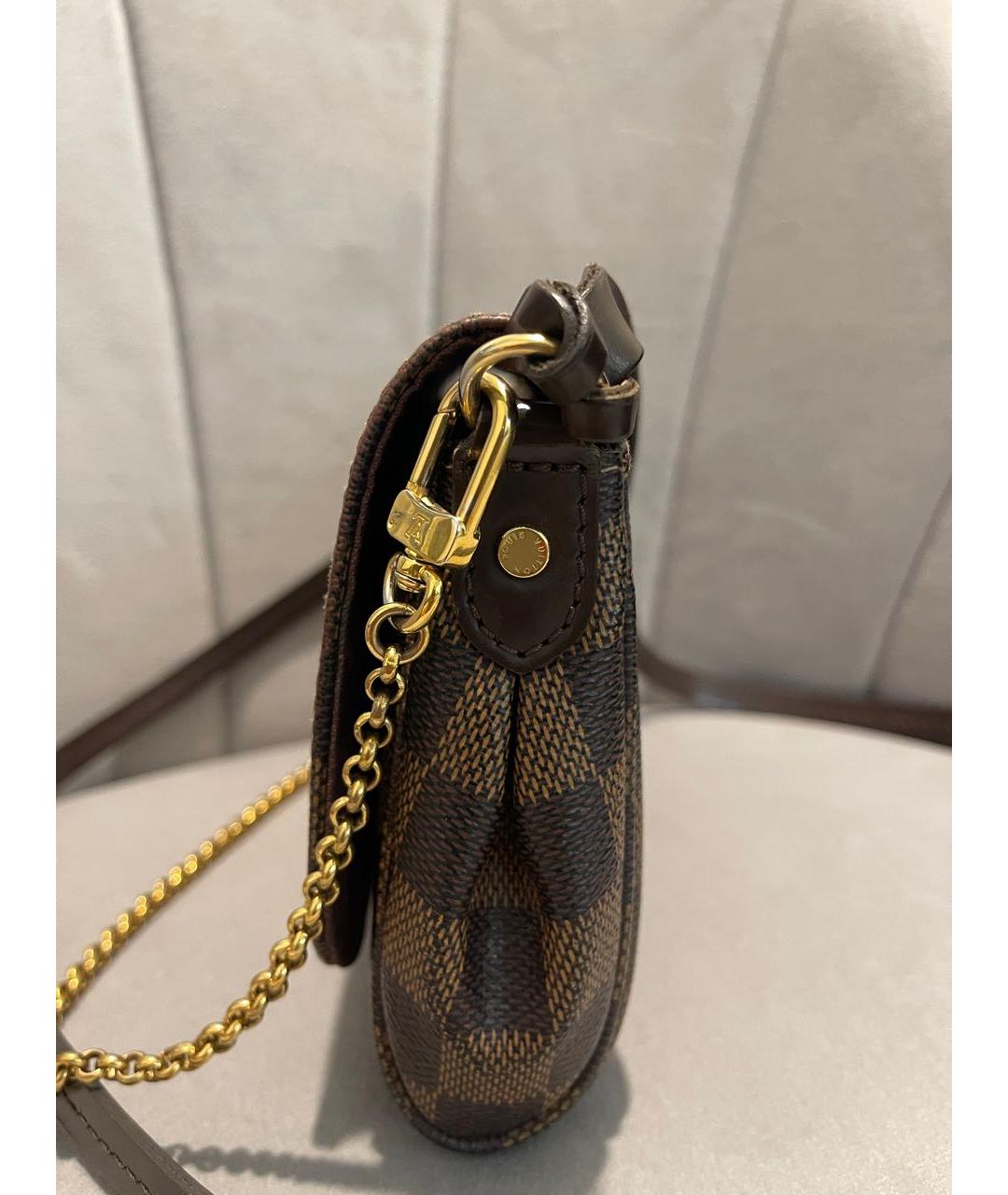 LOUIS VUITTON Коричневая кожаная сумка через плечо, фото 6