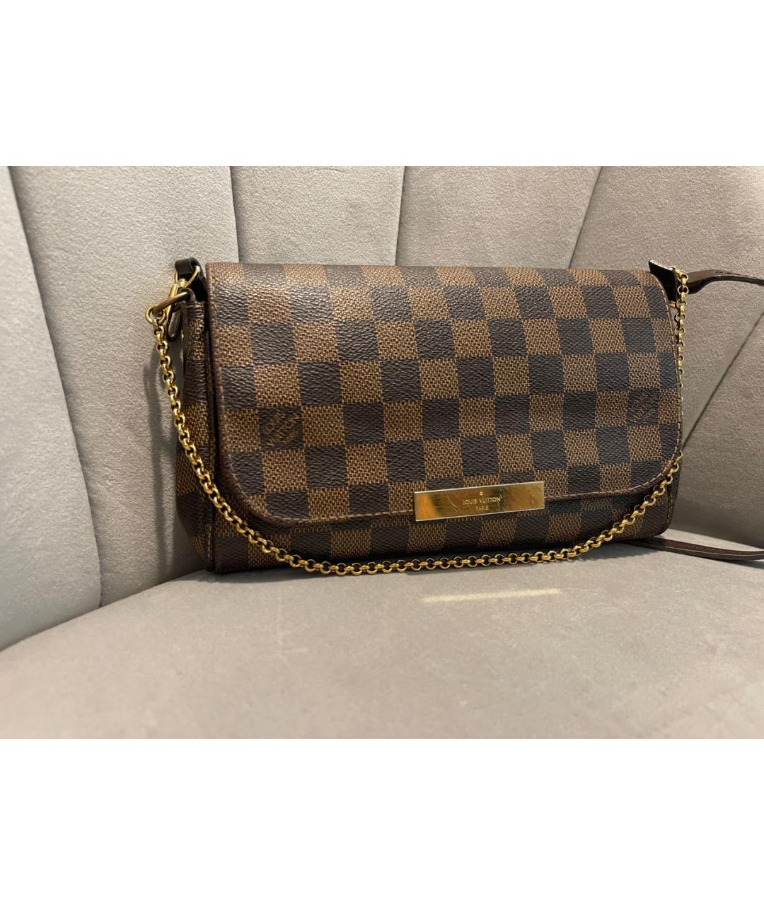 LOUIS VUITTON Коричневая кожаная сумка через плечо, фото 2