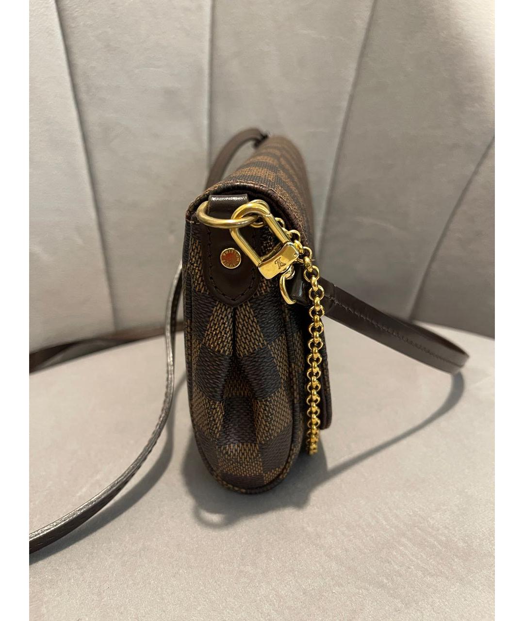 LOUIS VUITTON Коричневая кожаная сумка через плечо, фото 7