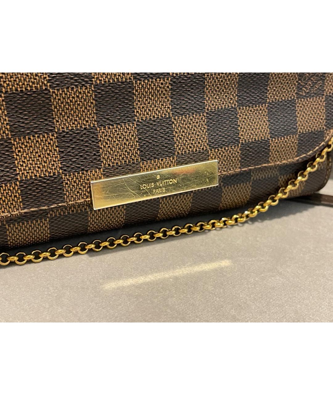 LOUIS VUITTON Коричневая кожаная сумка через плечо, фото 8
