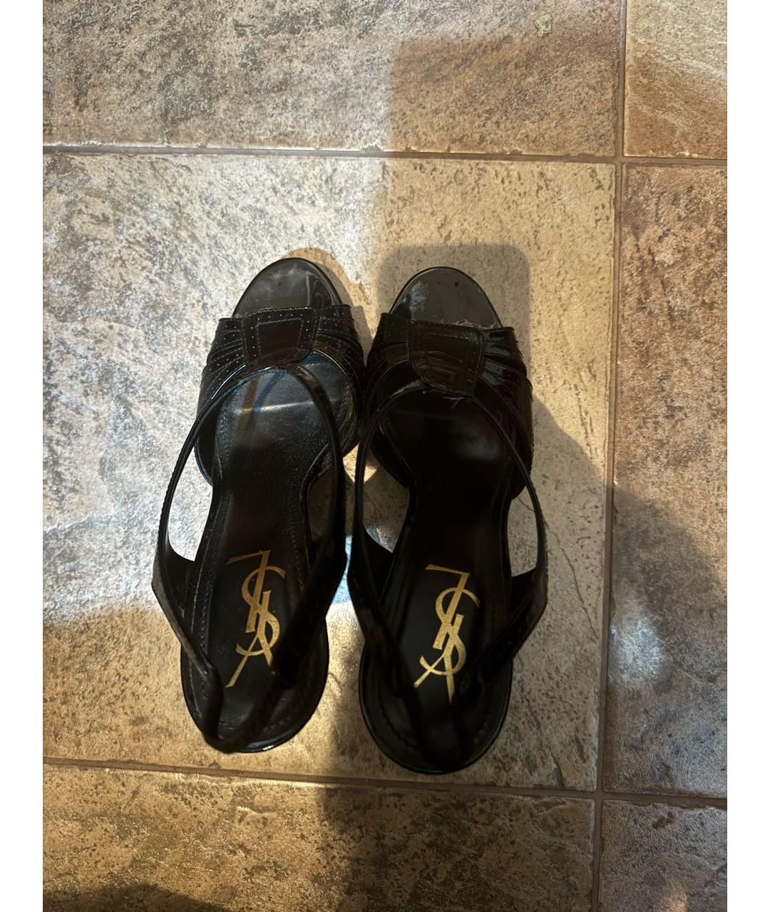 SAINT LAURENT Черные босоножки, фото 3