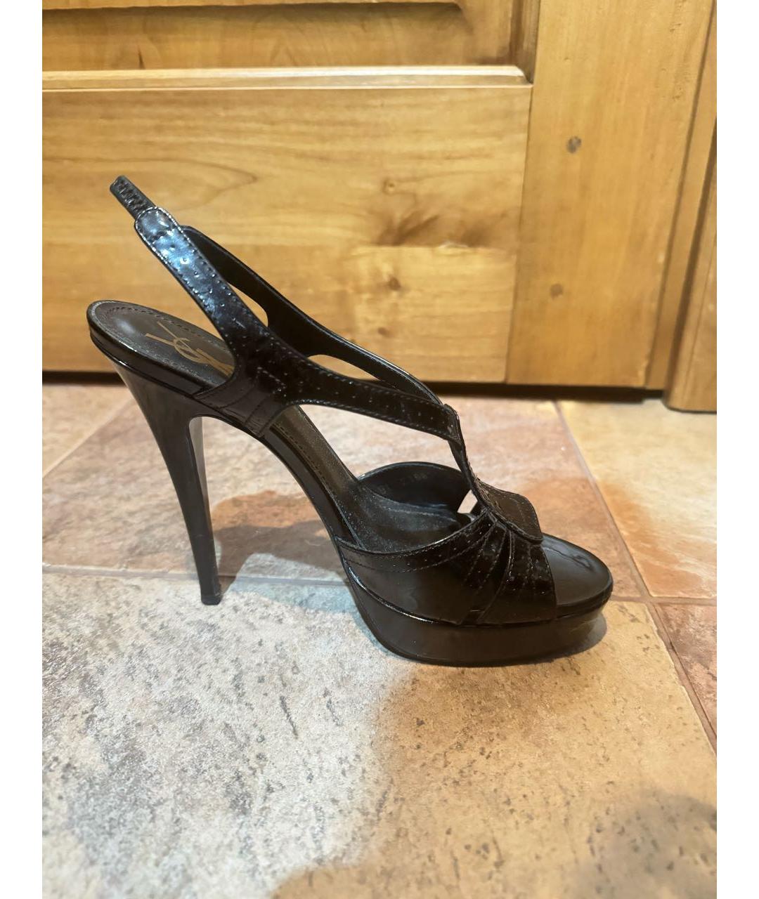 SAINT LAURENT Черные босоножки, фото 5